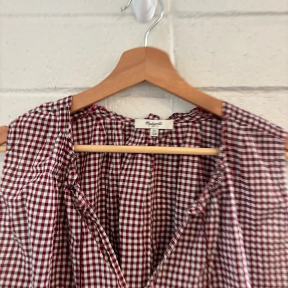 Madewell Bellshift Red White Gingham Check Sleeveless Top. Size XL. - Picture 14 of 14
